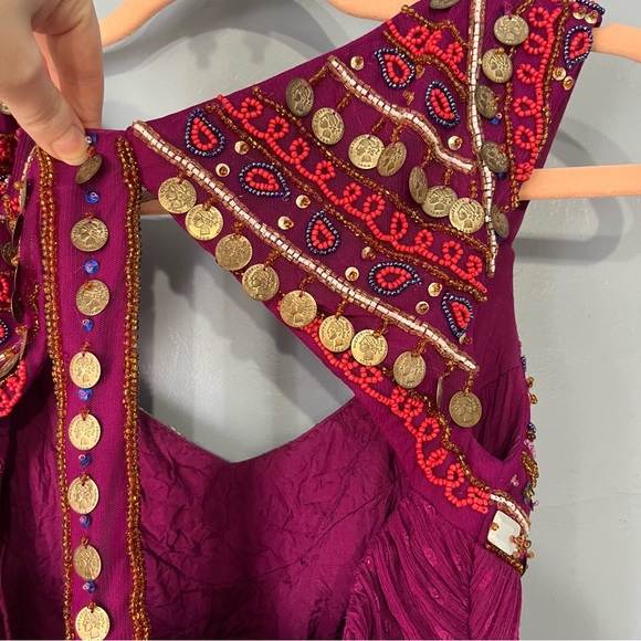 Free People Jeweled Chevron Fuchsia Dress - Picture 12 of 15